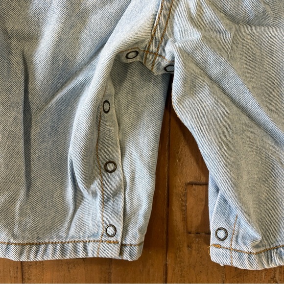 Vintage USA 80s 90s Guess Overalls Baby Infant 9 Months Denim Jean Distressed - Picture 2 of 7
